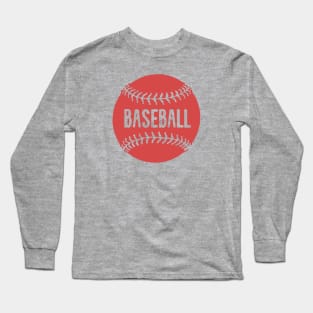 Vintage Retro Baseball Inside Baseball (Red) Long Sleeve T-Shirt